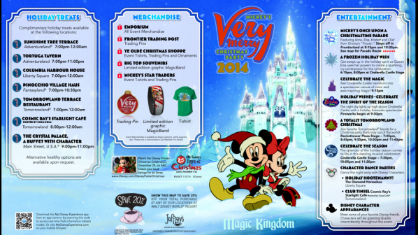 Mickey's Very Merry Christmas Party 2014 Event Park Map